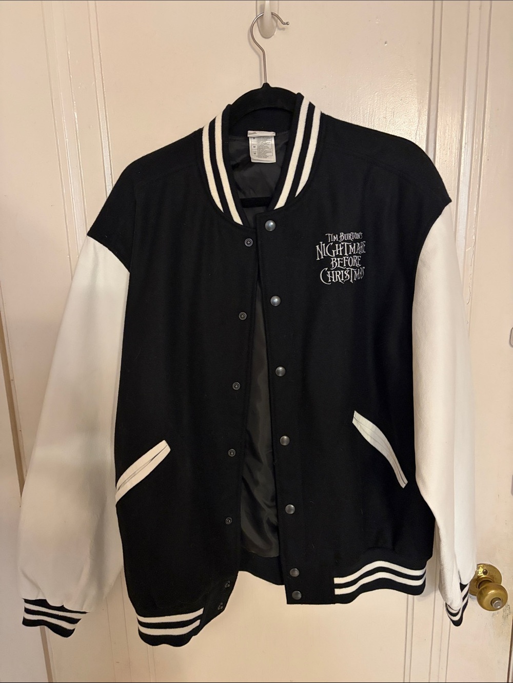 Disney Black & White Nightmare Before Christmas Varsity Jacket